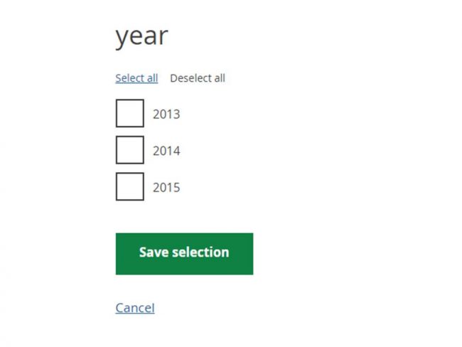 screenshot of year option