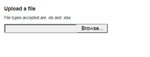 File picker when viewing in Internet Explorer.