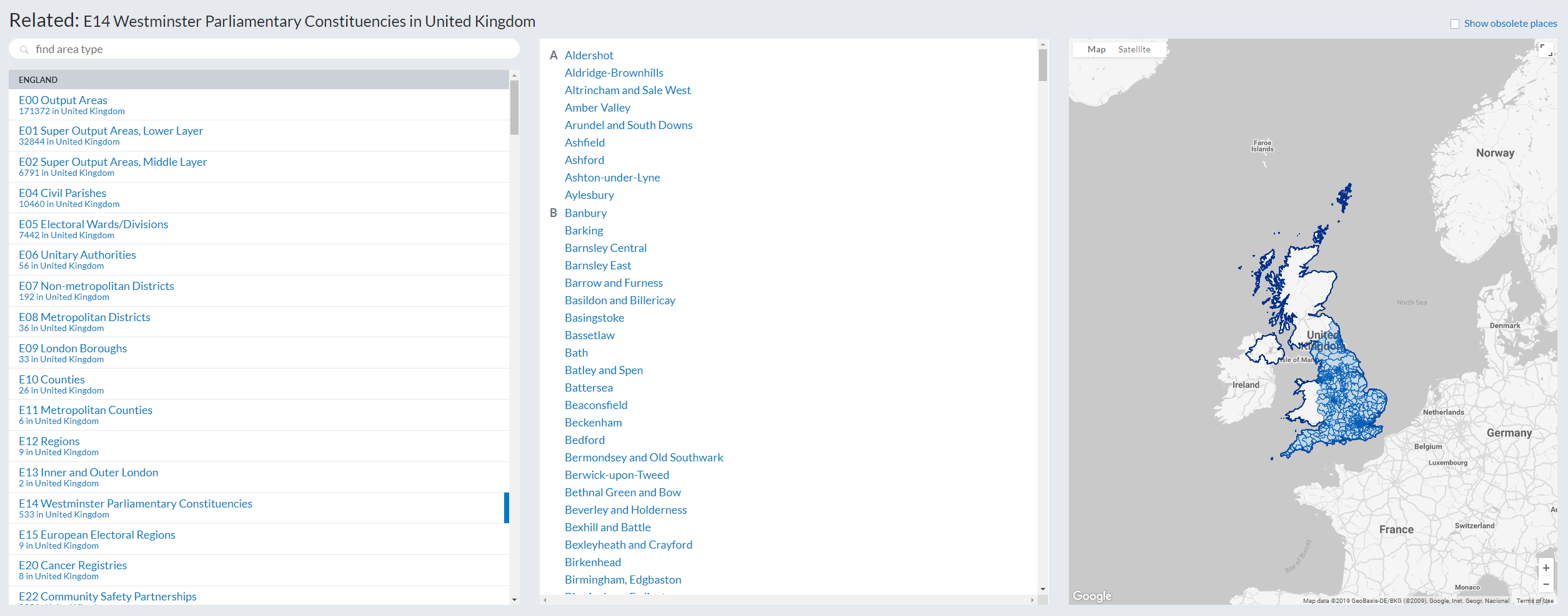 image showing an overview of the new atlas interface for the geography site