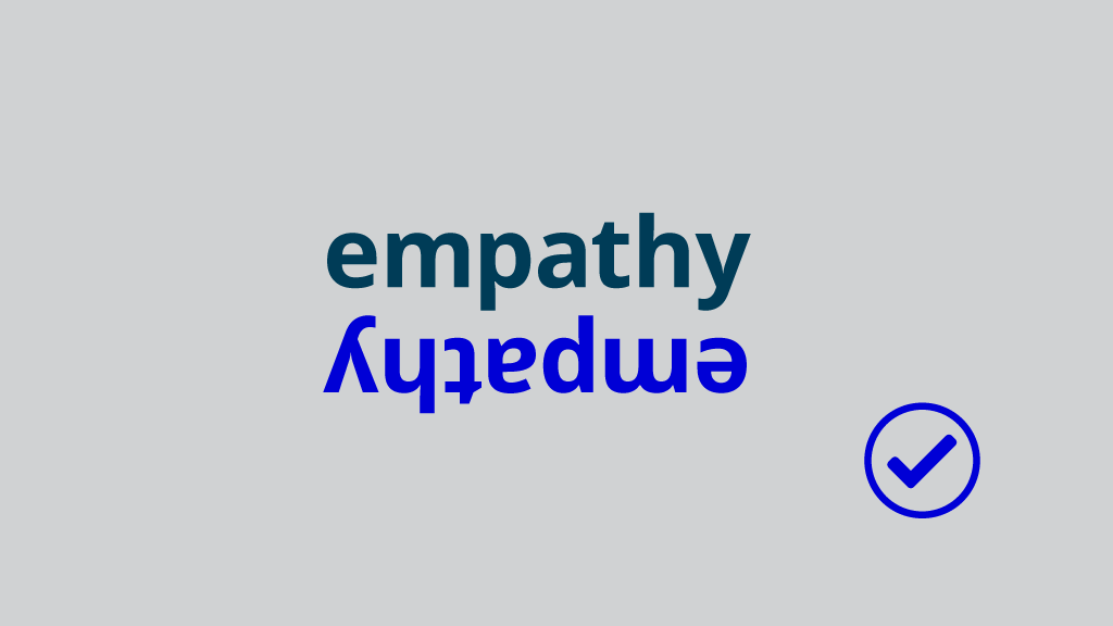 the word empathy with the word empathy upside down beneath it 