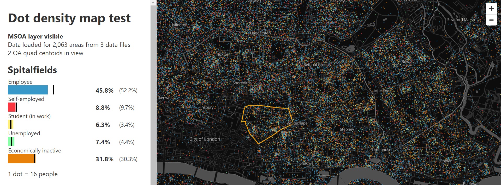Dot density map example