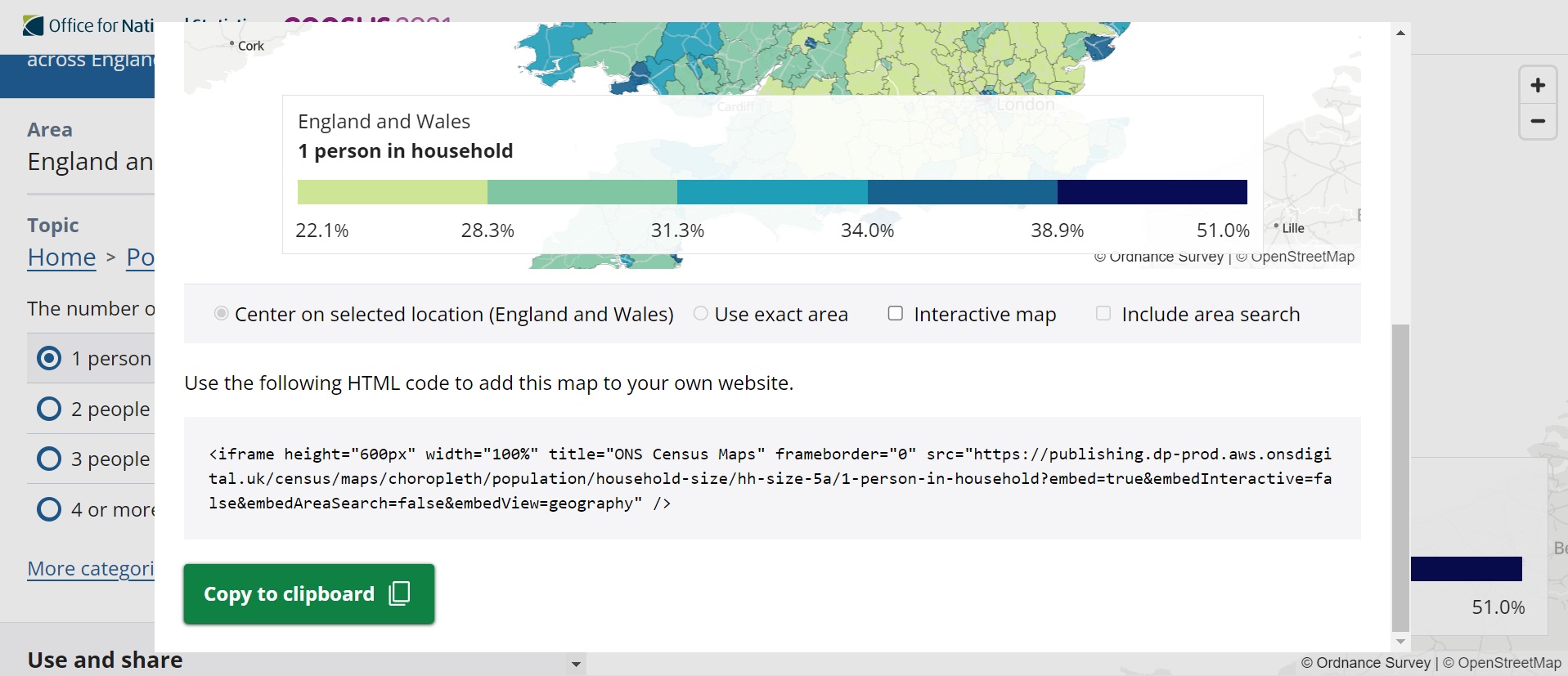 Embed a map from Census maps