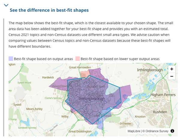Image of the information that describes how a best fit area is created on build a custom area profile.