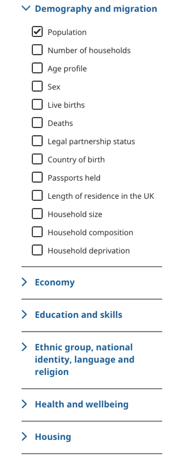 List of topics on build a custom area profile product.